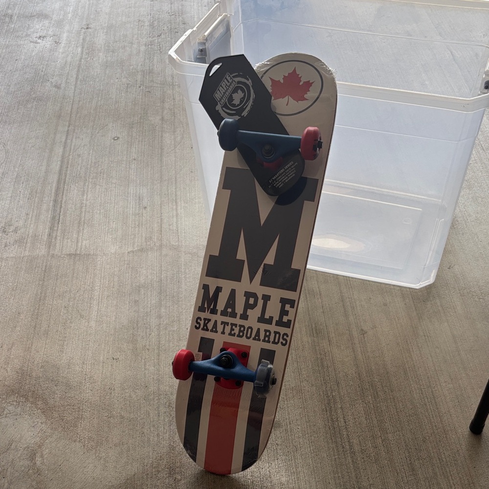 Maple Skateboards Red and Blue Skateboard